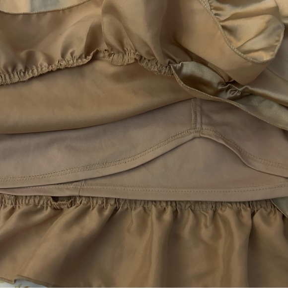 Le Chateau Gold Ruched Strapless Cocktail Mini Dress - Picture 5 of 5